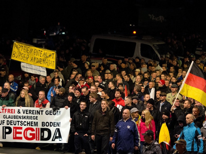 Hier marschierten rund 15.000 Pegida-Anhänger durch die Stadt.