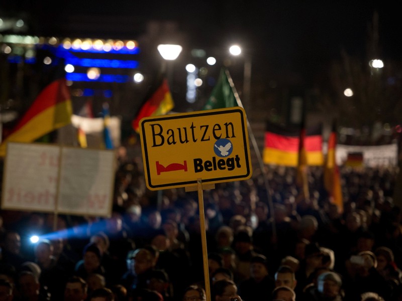 Es war die neunte Pegida-Demo in der sächsischen Landeshauptstadt in Folge.