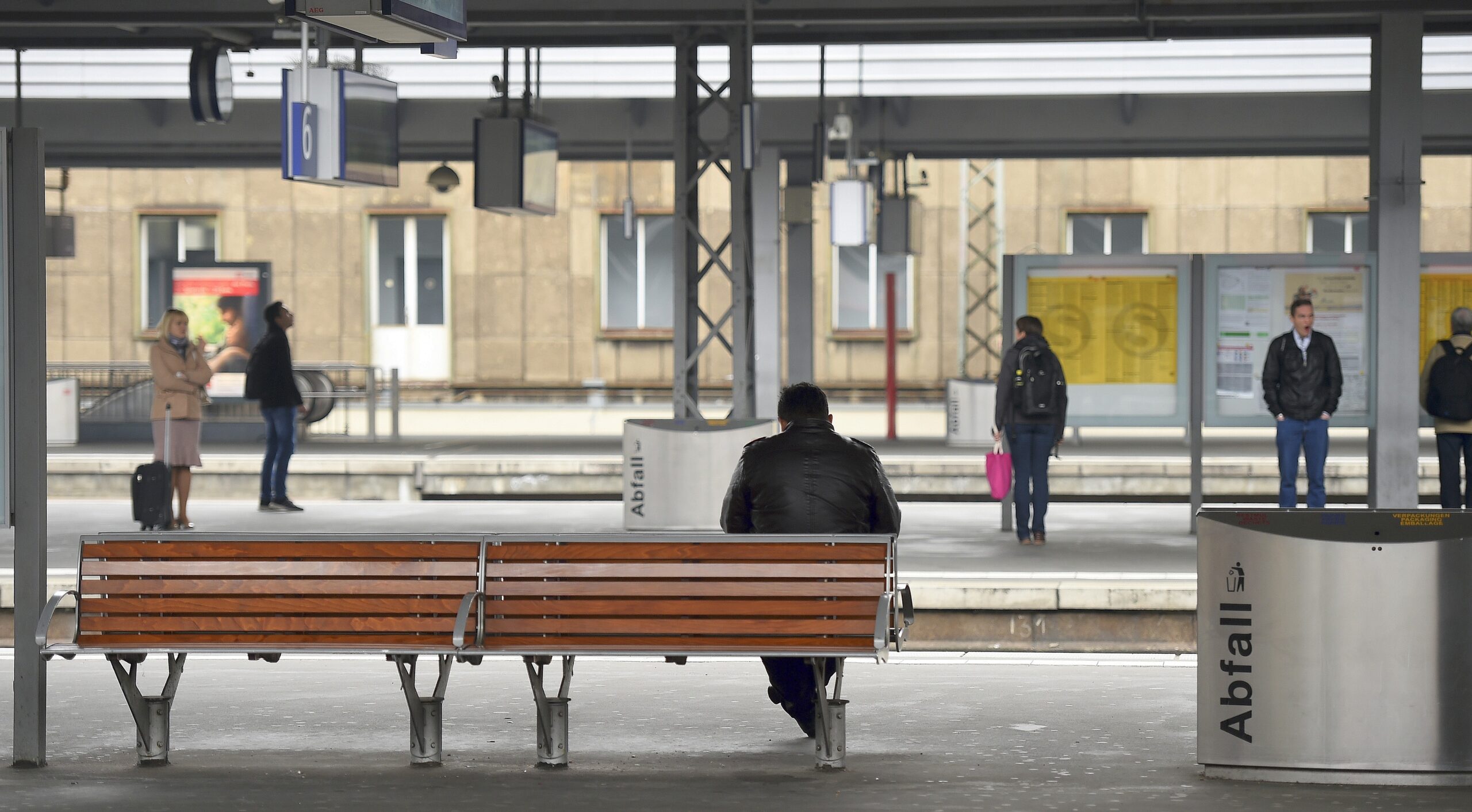 Lokführerstreik am Hauptbahnhof Essen.