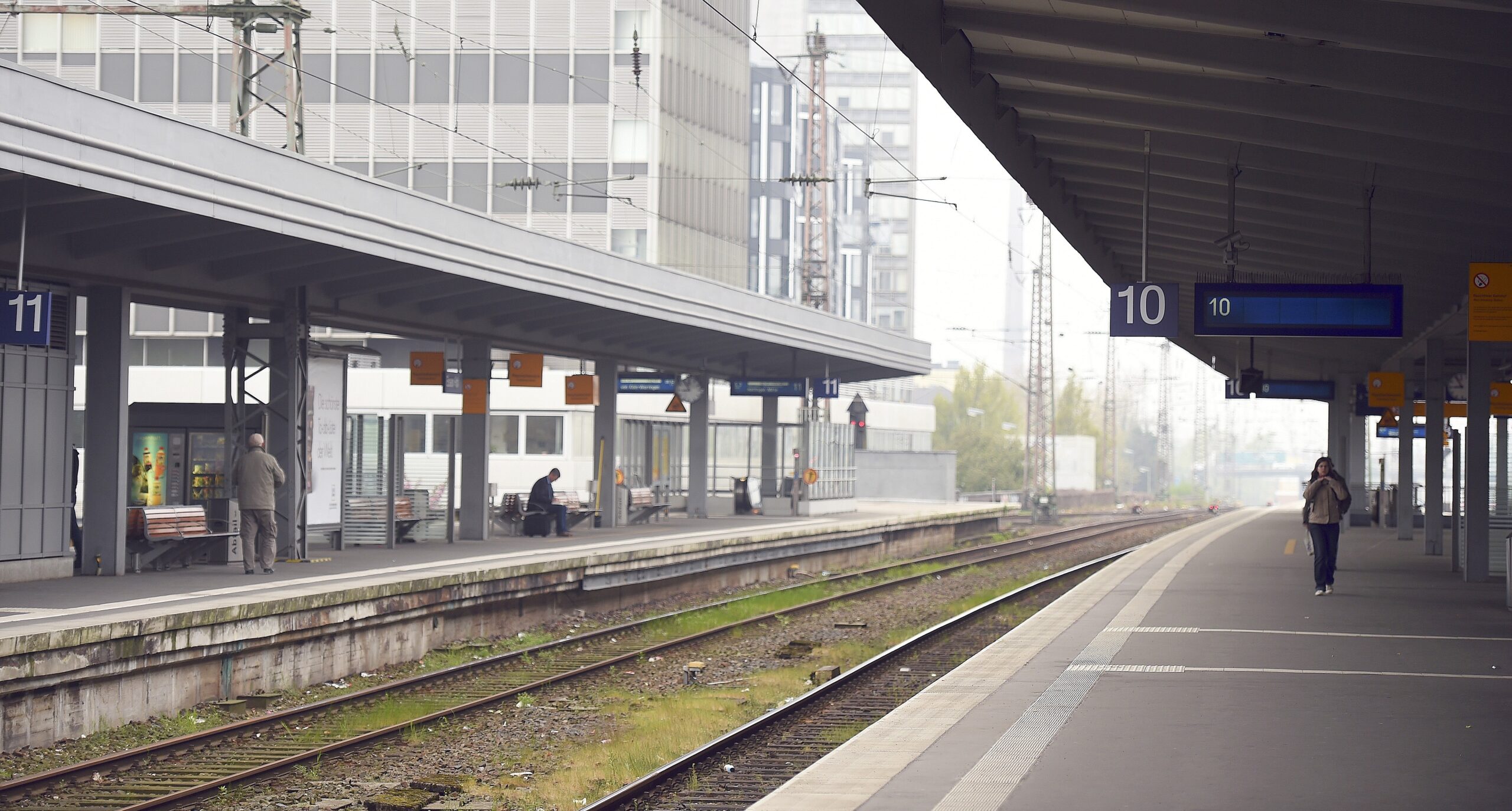 Lokführerstreik am Hauptbahnhof Essen.