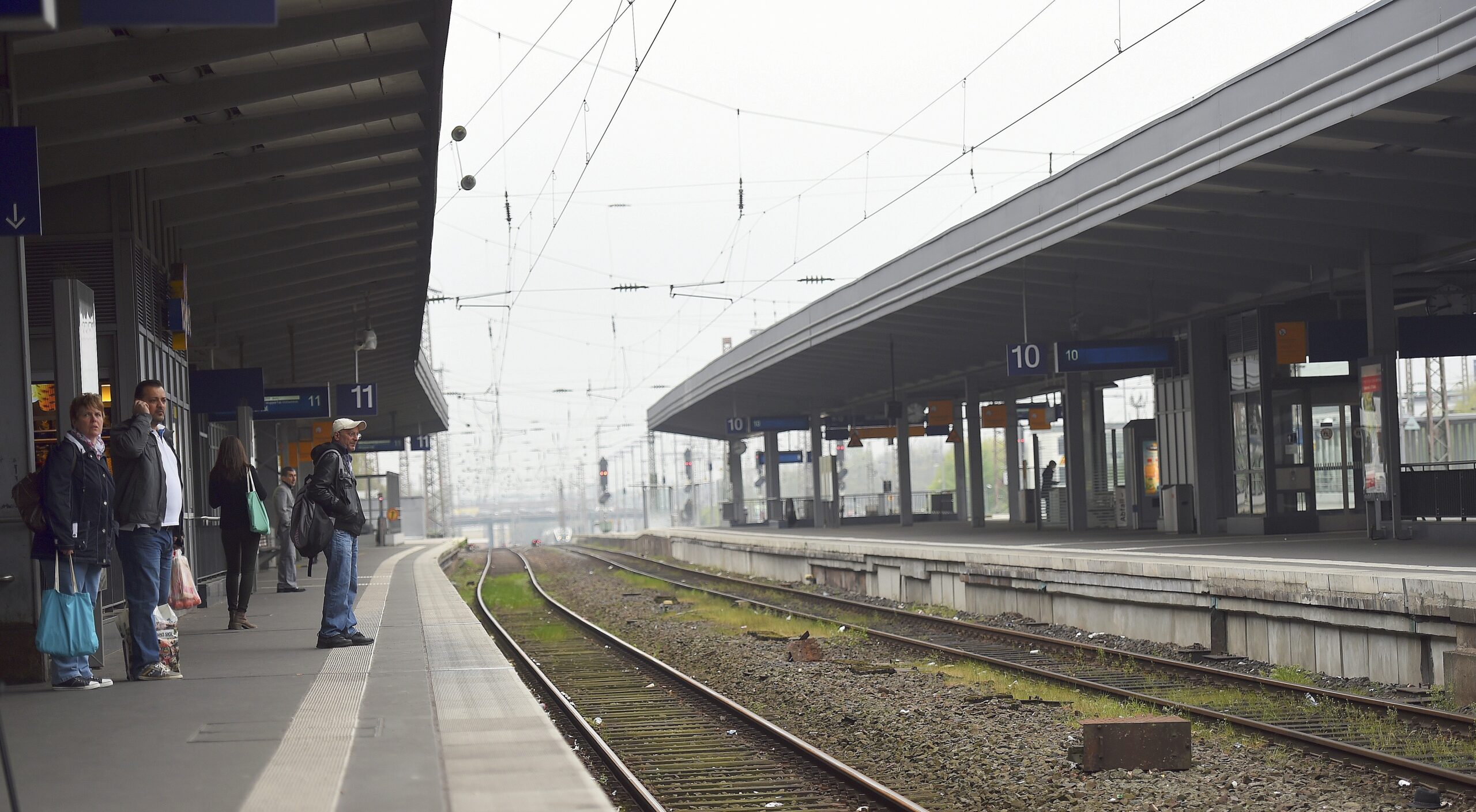 Lokführerstreik am Hauptbahnhof Essen.