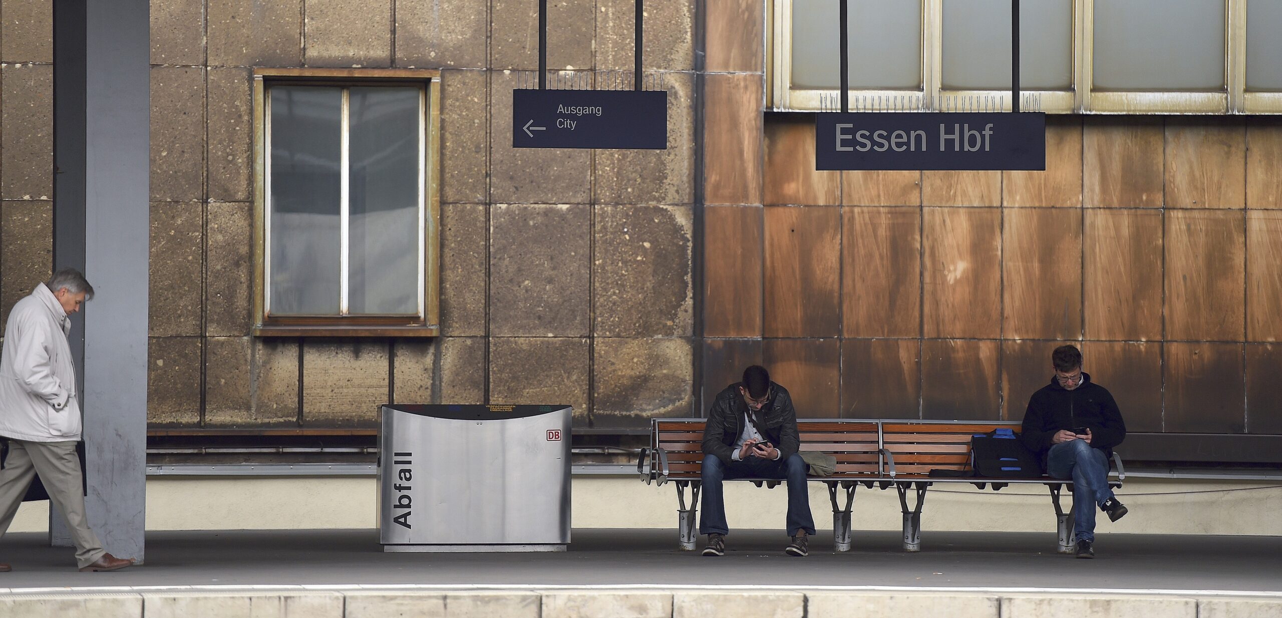 Lokführerstreik am Hauptbahnhof Essen.