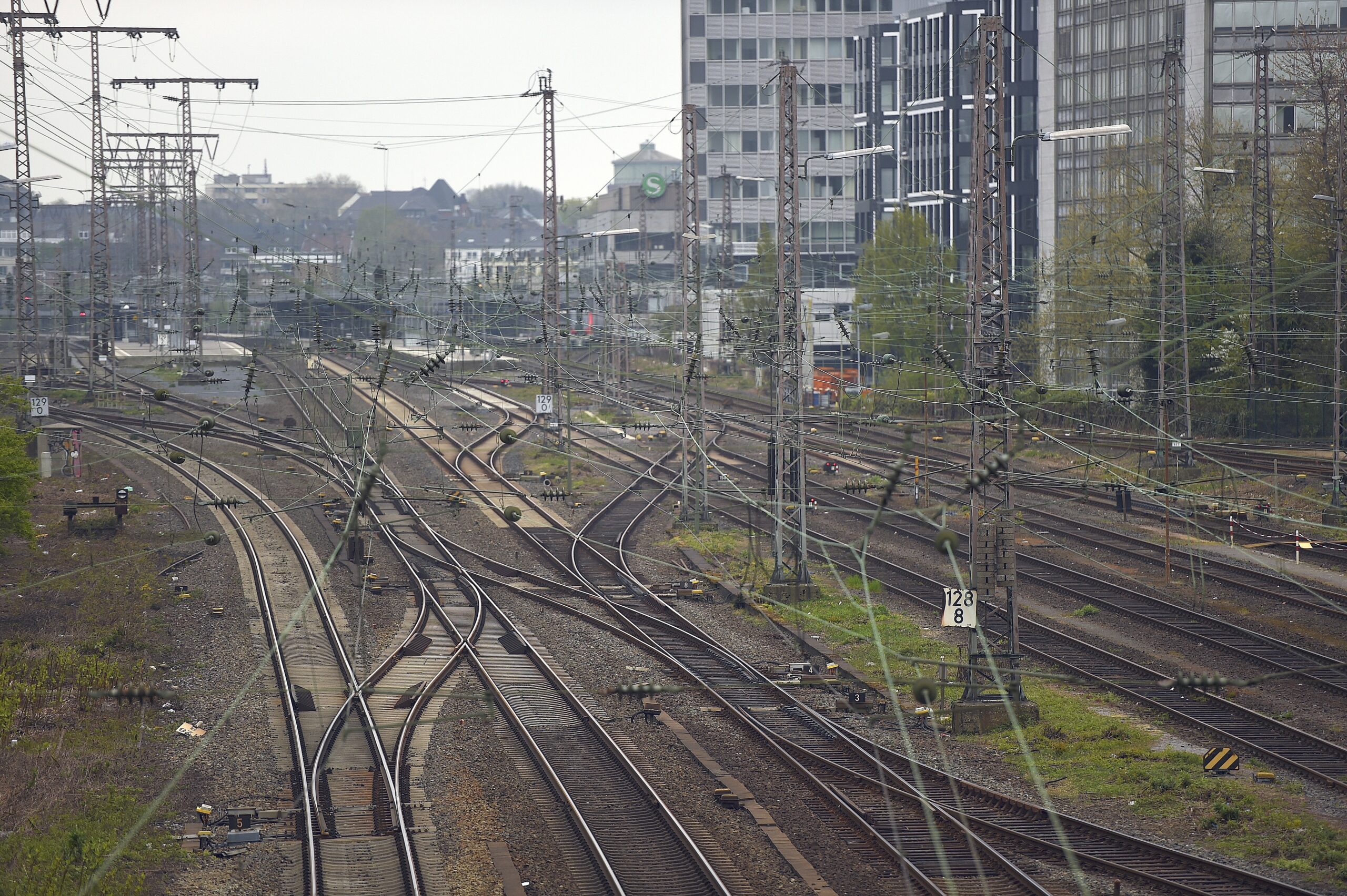 Lokführerstreik am Hauptbahnhof Essen.