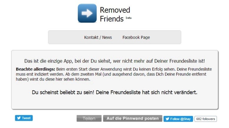 Die Facebook-App "Removed Friends" zeigt dir, wer dich aus seiner Freundesliste entfernt hat.