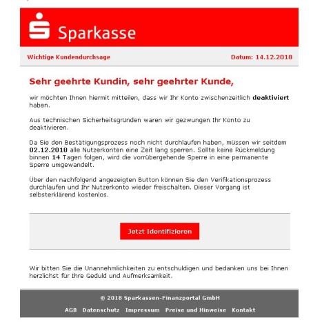 E-Mails die versendet werden, um Identitätsdiebstahl zu begehen, sehen häufig auf den ersten Blick ziemlich echt aus. 