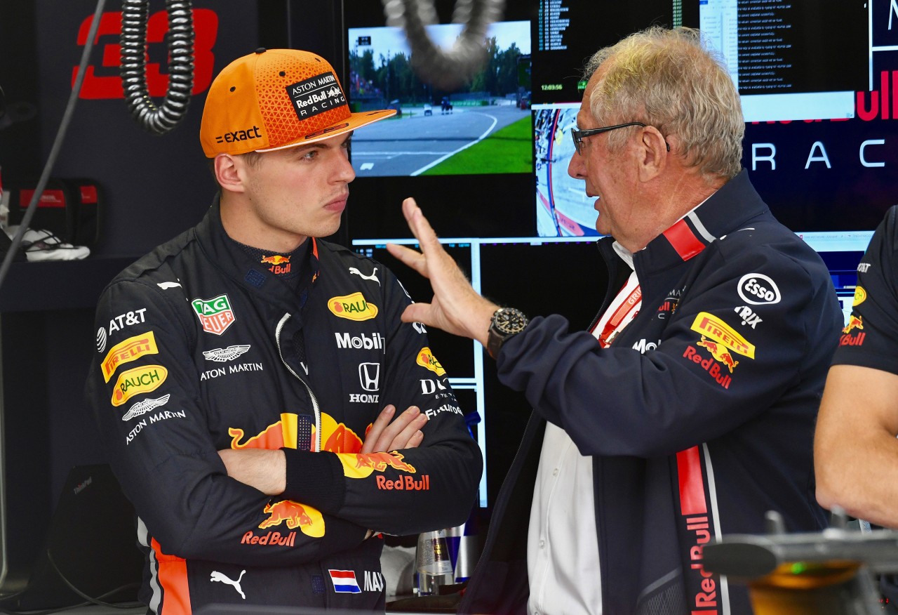 Max Verstappen (l.) und Helmut Marko.