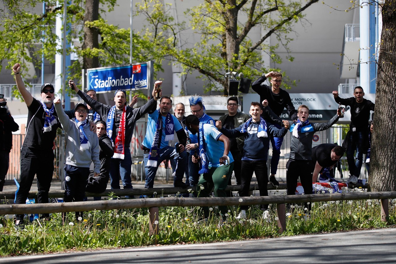 Eine Fan-Brigade des VfL Bochum ist extra nach Nürnberg gefahren.