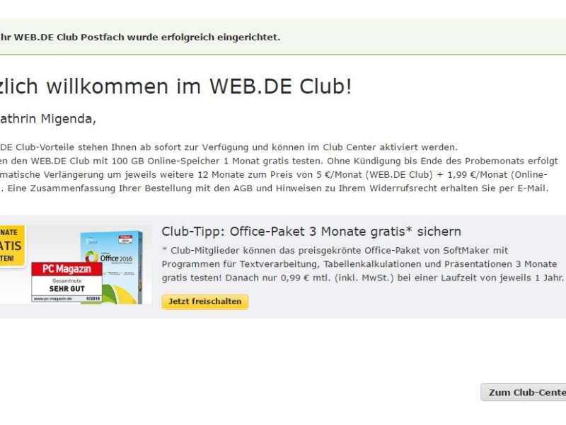 Wenn du deine Daten im Fenster rechts eingegeben hast (Benutzername und Passwort), bist du im Club.