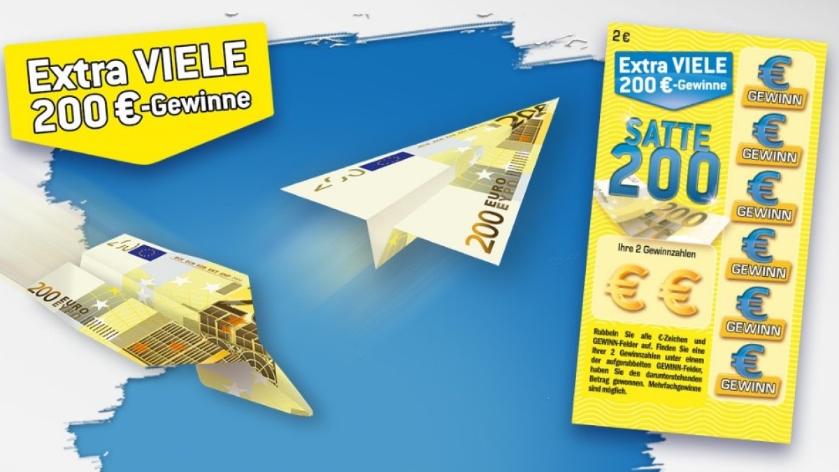 Bei der SATTEN 200 ist der Name Programm: Hier geht es nicht um den einen großen Spitzenbetrag, sondern um ganz viele 200-Euro-Gewinne. Die Gewinnchance liegt bei 1 : 1.000.