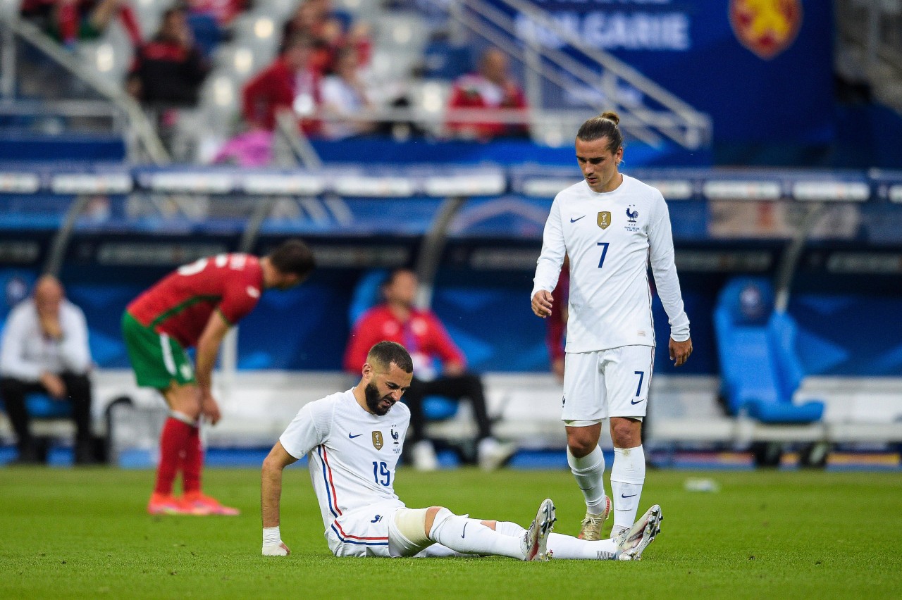 Karim Benzema verletzte sich beim Spiel gegen Bulgarien am Oberschenkel.