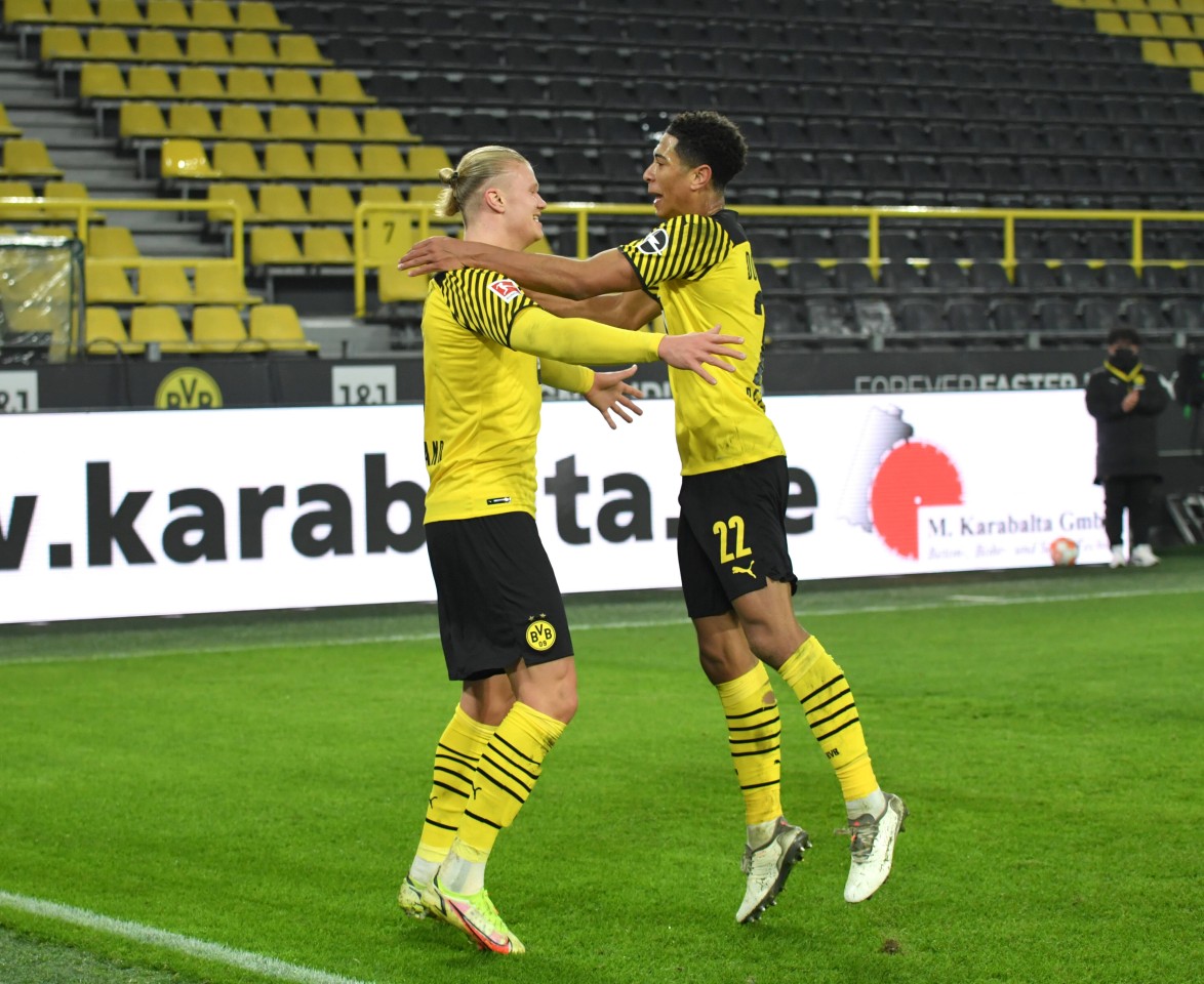 Erling Haaland (l.) und Jude Bellingham (r.) gehören zu den wichtigsten Spielern bei Borussia Dortmund.