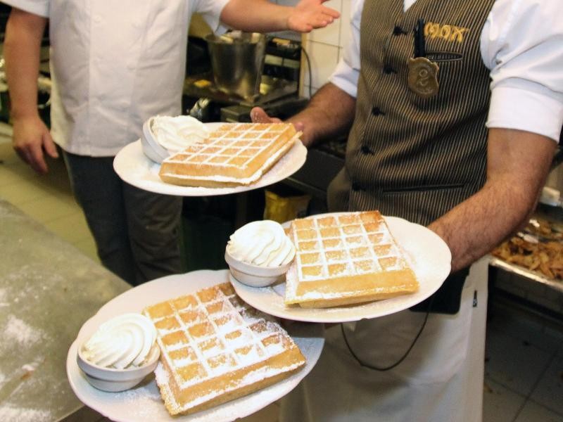 Voilà! Jede Menge Brüsseler Waffeln gibt es bei Waffel-Max in Gent.