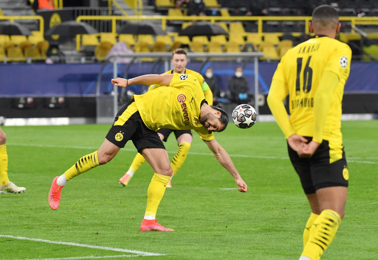 Strittige Szene: Emre Can berührt im Spiel gegen Mancester City den Ball mit der Hand.