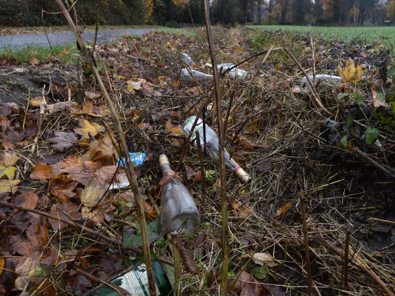 Nach Angaben eines Friedhofsgärtners schmeißt der Prosecco-Mann die Flaschen fast täglich aus seinem Auto.