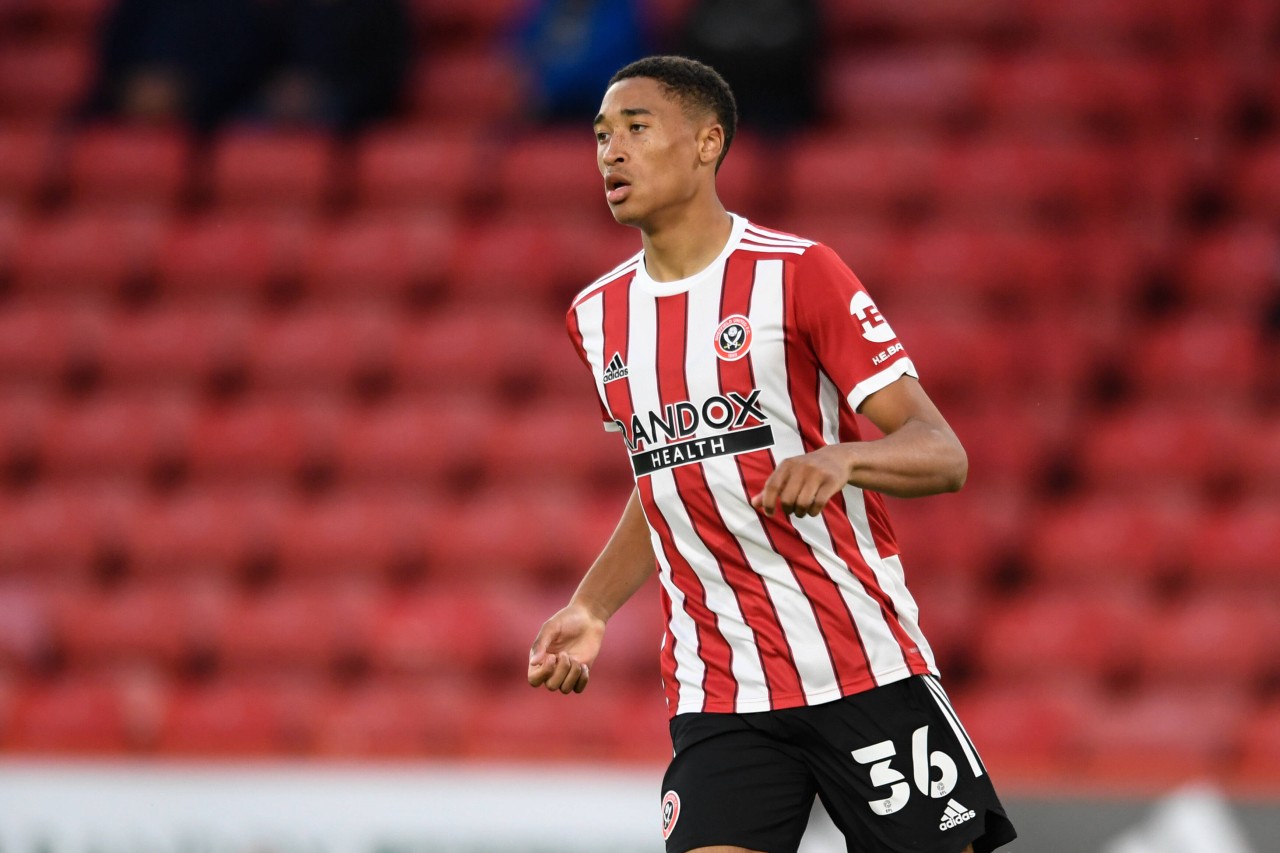 Daniel Jebbison hier noch im Trikot von Sheffield United.