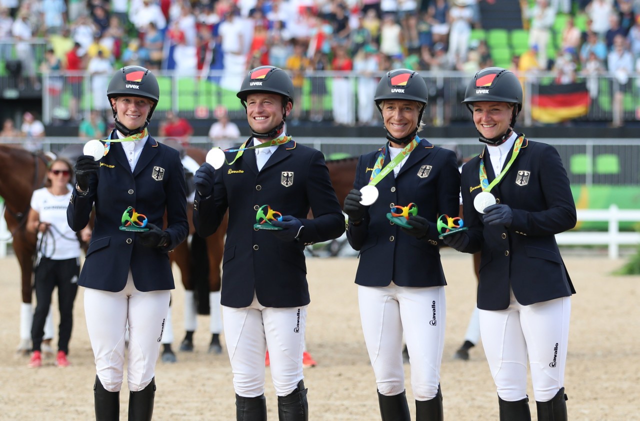 Vielseitigkeitsreiterei: Die deutsche Mannschaft durfte sich in Rio über Silber freuen.