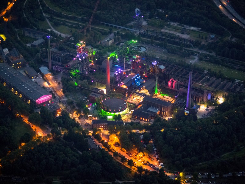 Der beleuchtete Landschaftspark.