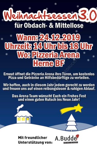 Mit diesem Flyer macht Pizzabäcker Alex Sharif auf die dritte Auflage seines Weihnachtsessens aufmerksam.