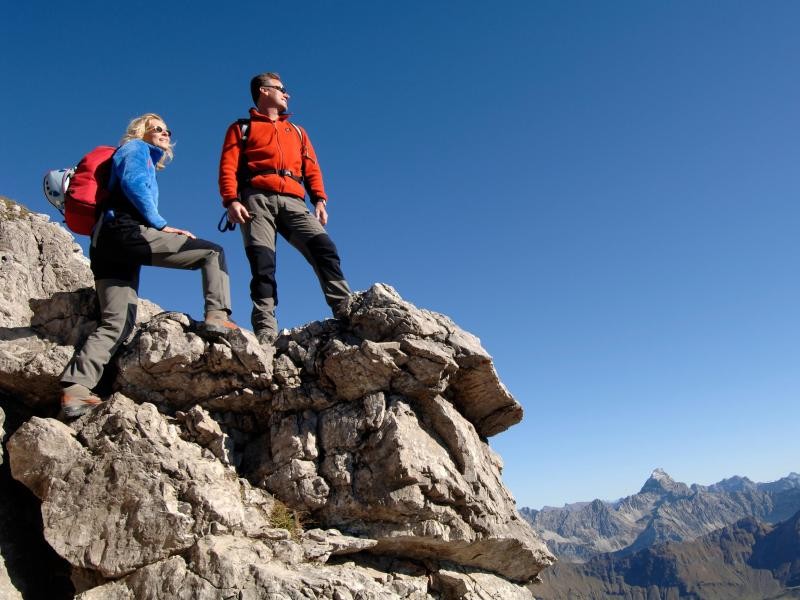 Der Hindelanger Klettersteig führt von Oberstdorf auf den 2280 Meter hohen Großen Daumen.