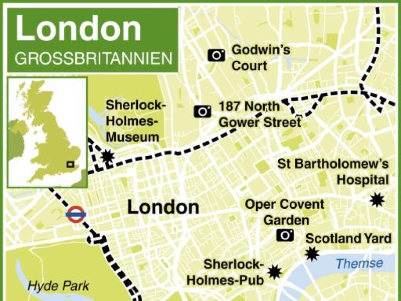 Wer sich lange genug in London aufhält, beginnt an die Existenz von Sherlock Holmes zu glauben. Er hat eine feste Adresse, eine voll eingerichtete Wohnung und sogar ein eigenes Wasserklosett.