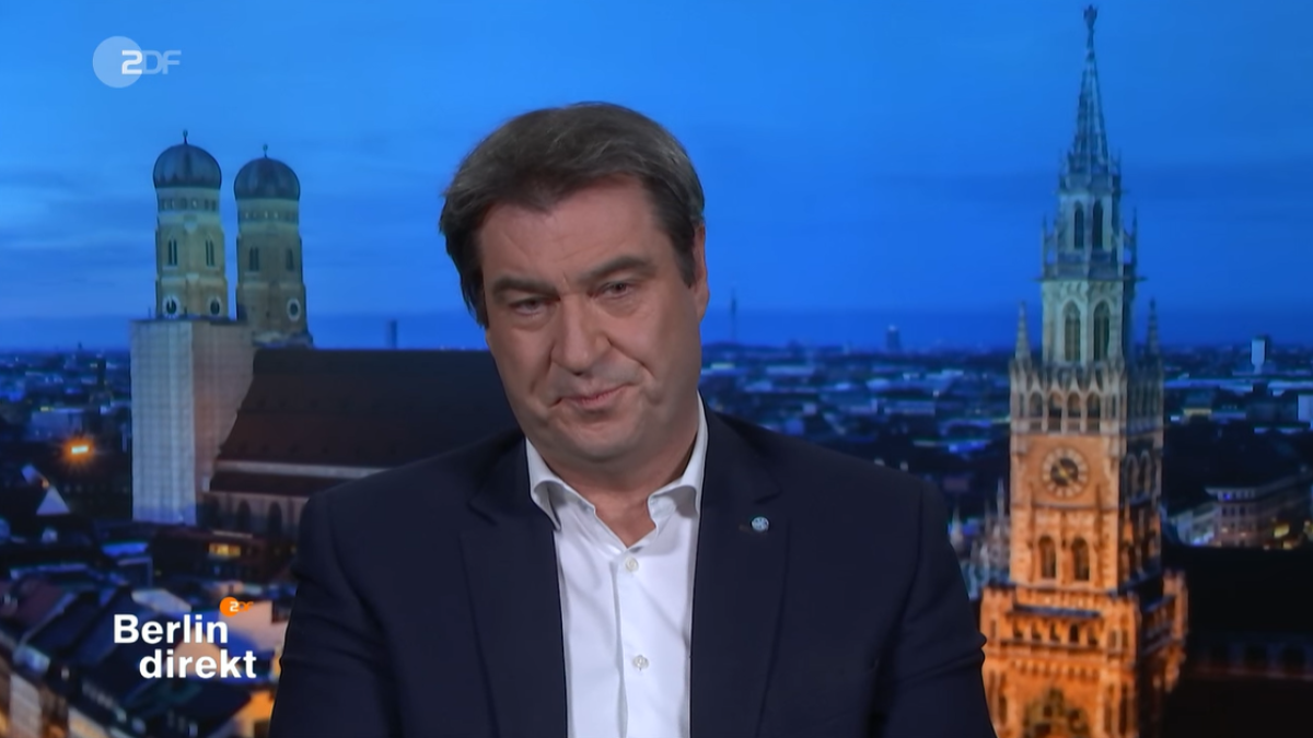 Auch hier gab es einen Patzer im Hintergrund bei einem Söder-Interview.