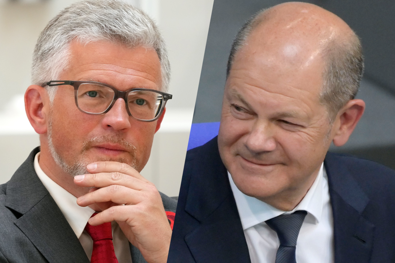 Botschafter Andrij Melnyk und Kanzler Olaf Scholz.