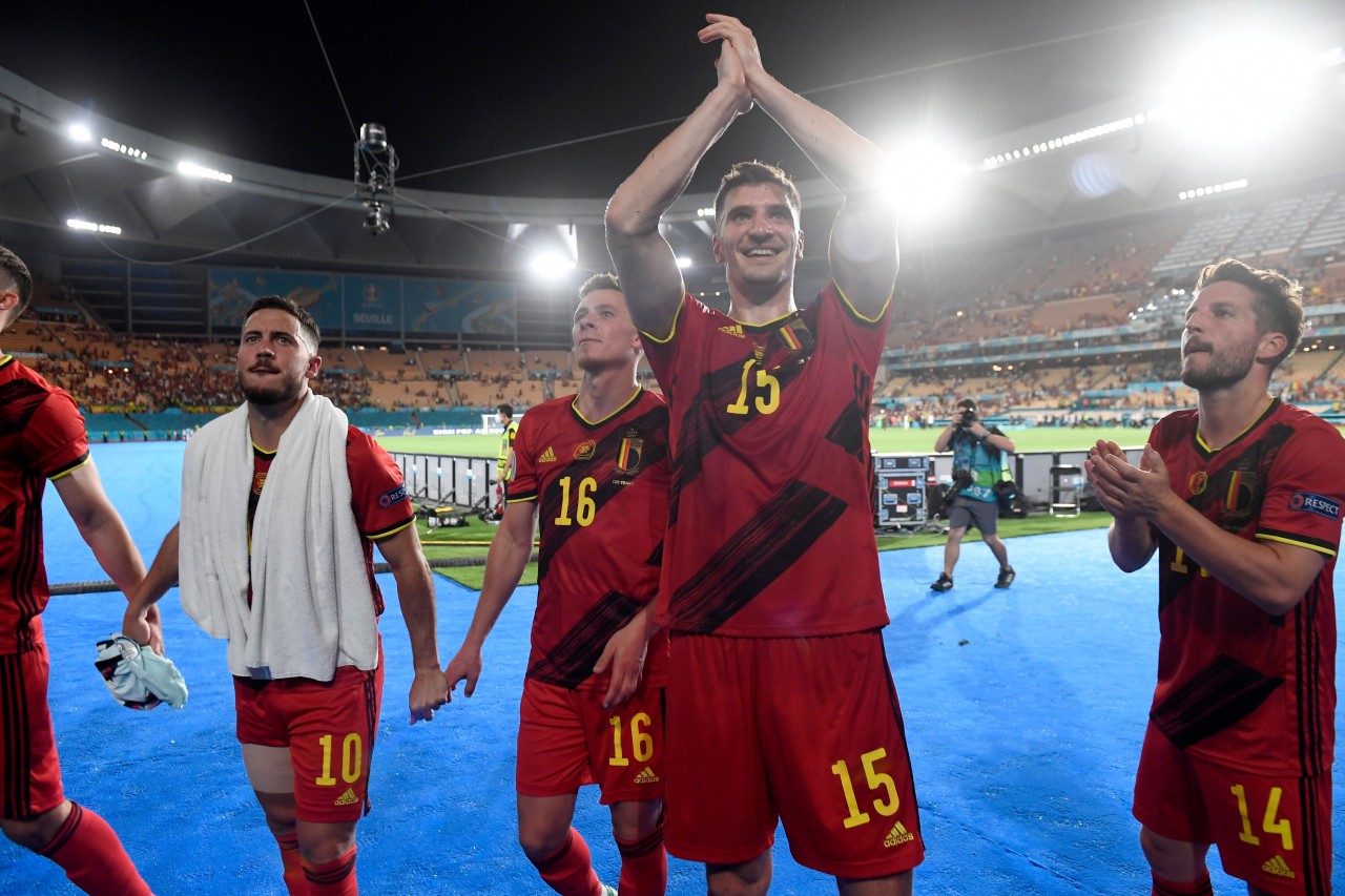 Thomas Meunier und Thorgan Hazard konnten sich nach dem Spiel feiern lassen.