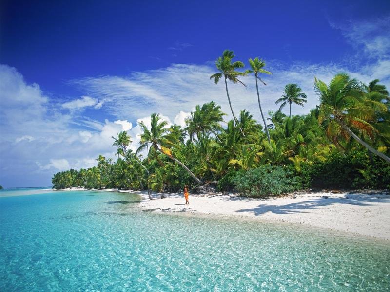 Palmen, weißer Strand und azurblaues Wasser: So stellen sich viele Menschen die Südsee vor.