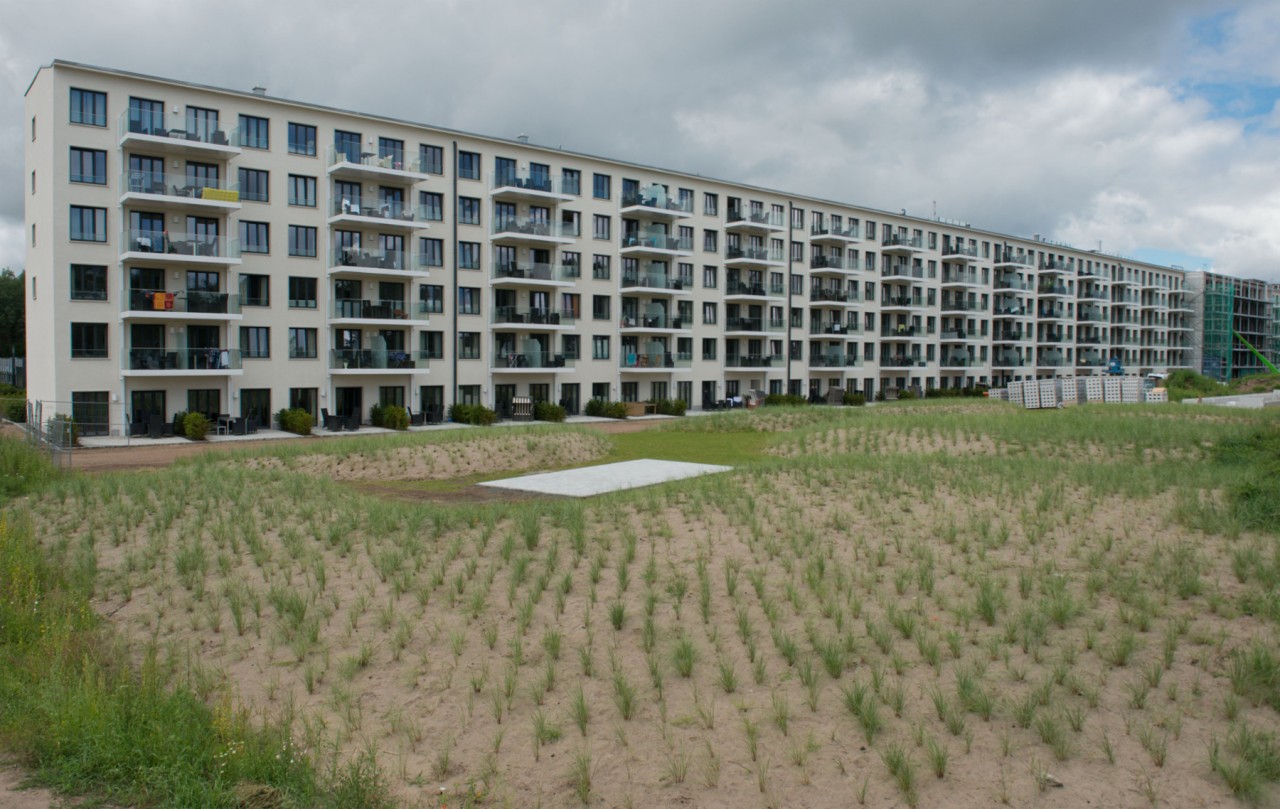 Blick auf Ferienwohnungen in Block 2.