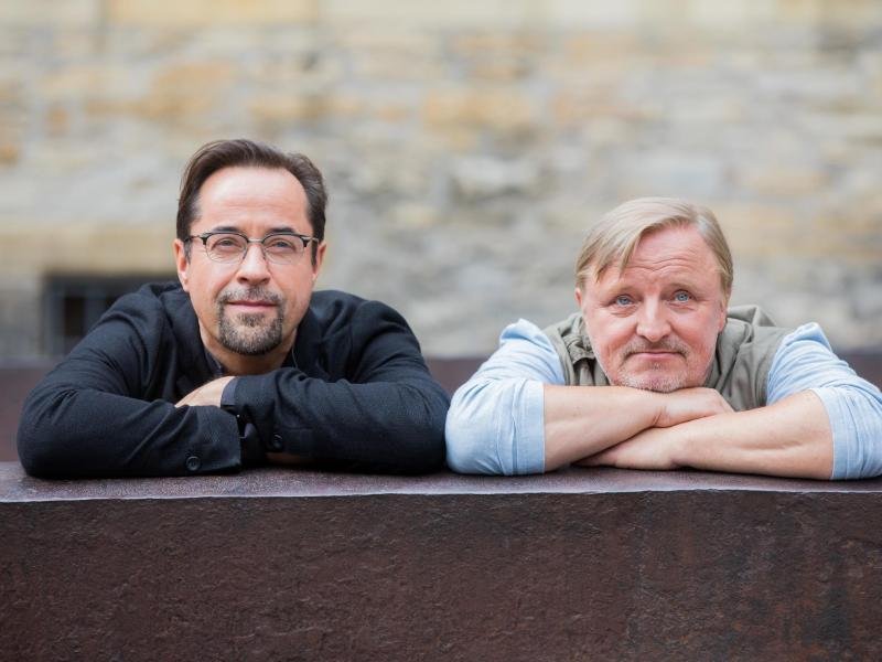 "Tatort"-Darsteller Jan Josef Liefers (l) und Axel Prahl (r): Die Münster-Folgen der Krimiserie haben die meisten Zuschauer.