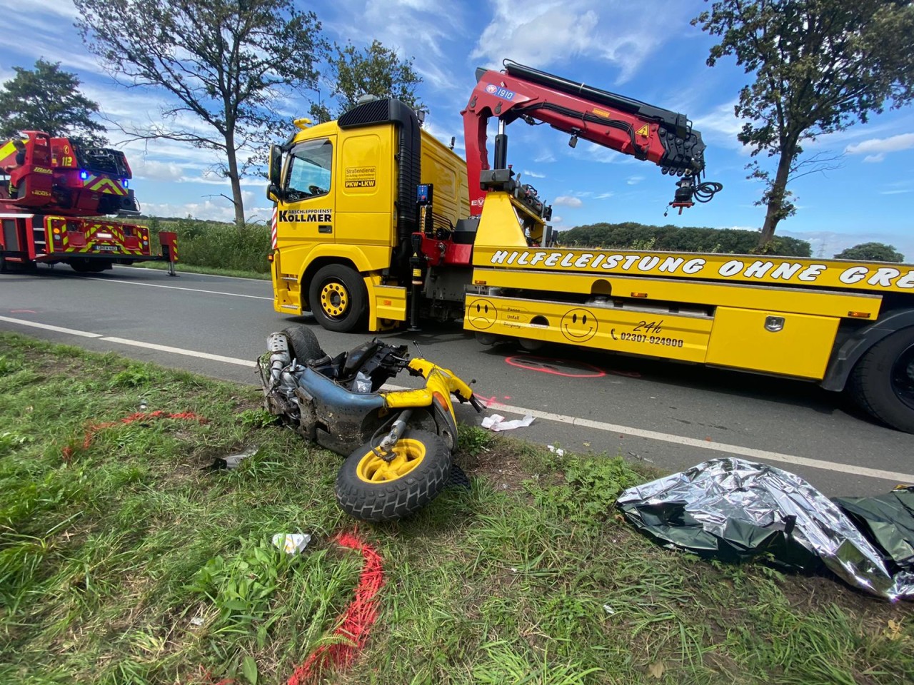 Die Straße in Werne war nach dem Unfall für etwa eine Stunde gesperrt.