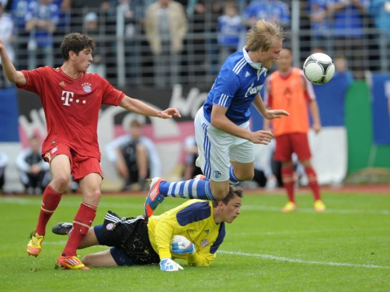 Das Team von Trainer Norbert Elgert besiegte im Finale den FC Bayern München mit 2:1. Die Bayern waren in der 59. Minute in Führung gegangen, doch dann drehten die Schalker durch die Tore von René Klingenburg und Philipp Hofmann das Spiel. Die A-Junioren des FC Schalke feierten damit den Meistertitel 2012. 