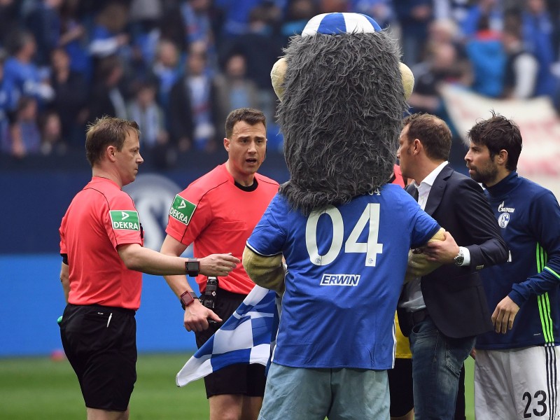 „Lass gut sein, Erwin“: S04-Trainer Weinzierl trennt  die beiden Streithähne.