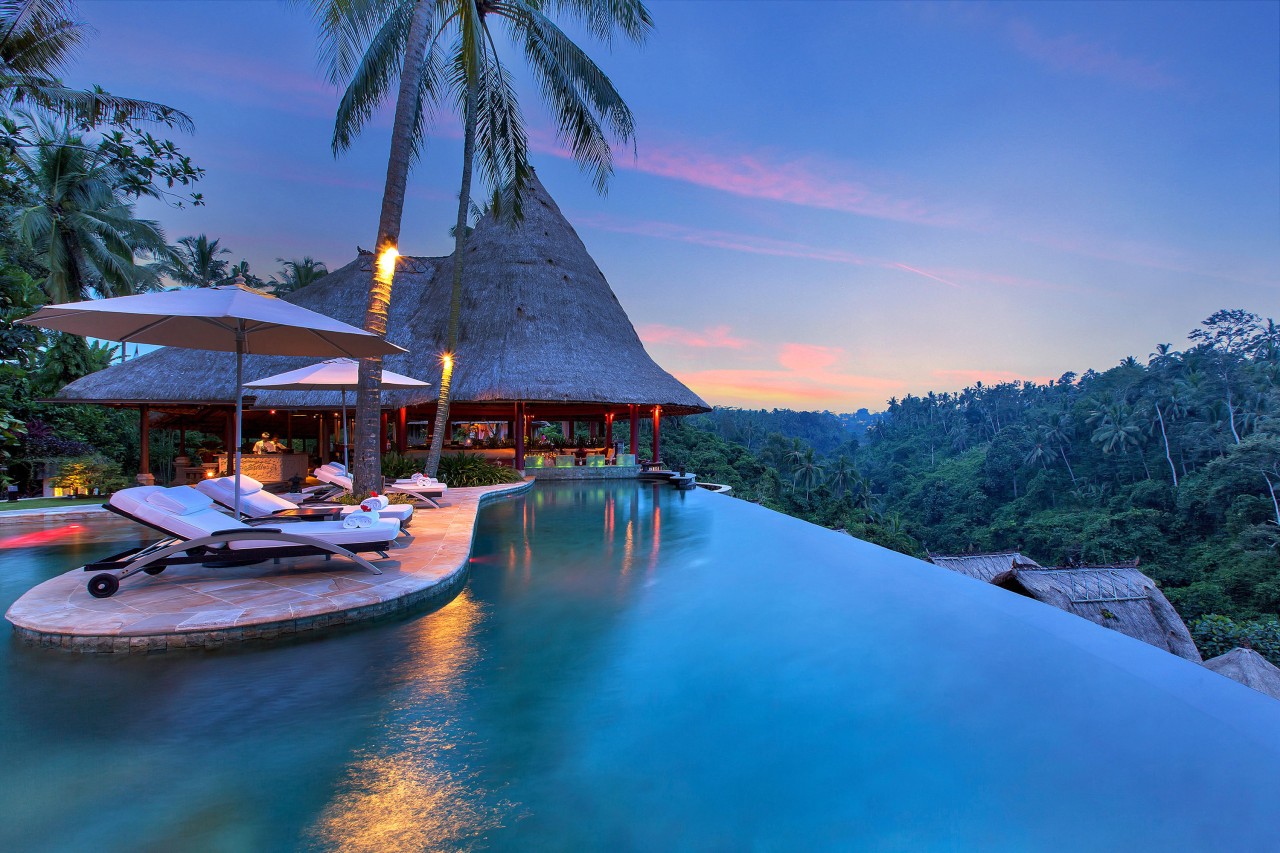 Blick auf die Reisterrassen von Ubud: das "Viceroy Bali".