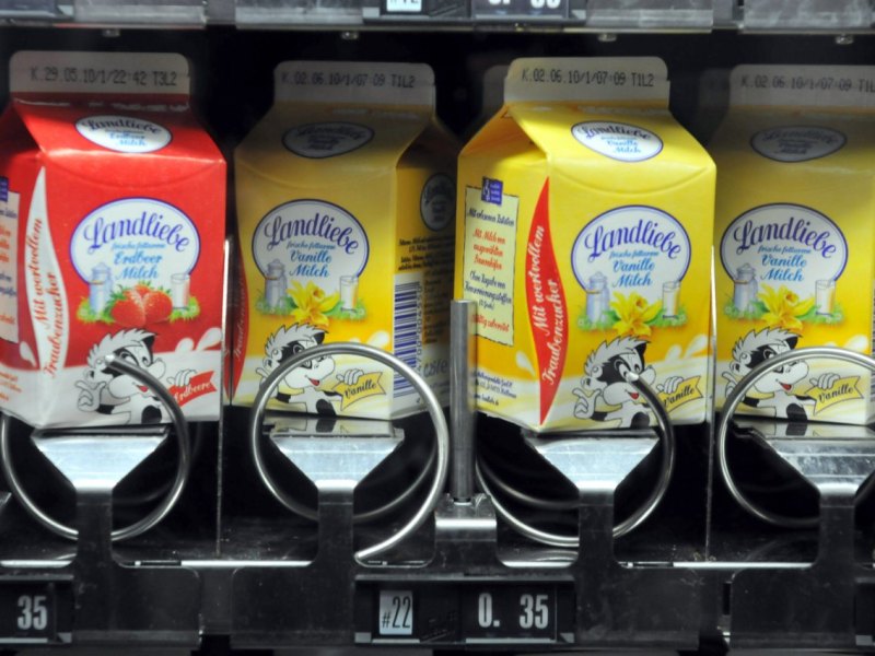 landliebe schulmilch im automaten einer grundschule