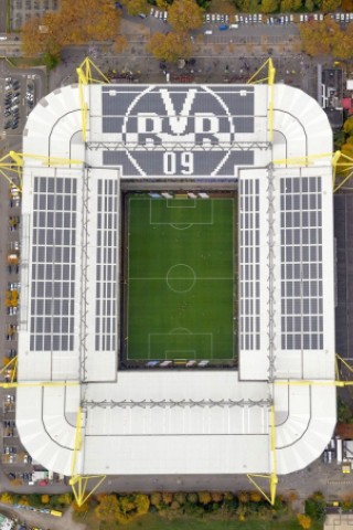 Luftbild, SignalIdunaPark, Westfalenstadion, Revierderby, 1:2, Fans, Bundesliga, Fussball,  Dortmund, Ruhrgebiet, Nordrhein-Westfalen, Deutschland, Europa