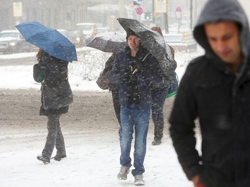 Auch in Düsseldorf schneite es am Freitag. Foto: Stefan Arend / WAZ Fotopool