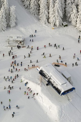 Die Bergstation des Skilifts.