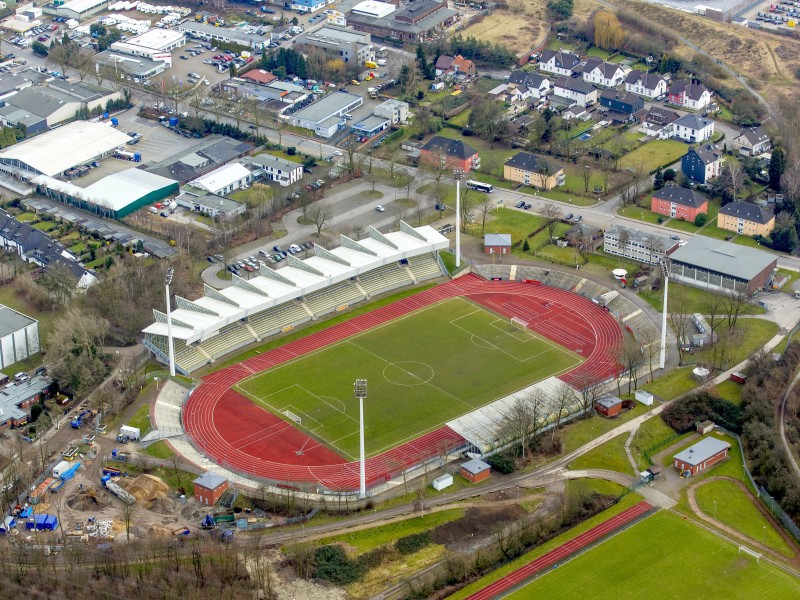 Lohrheidestadion der SG Wattenscheid 09 e.V., Olympiastützpunkt Hollandstraße Klaus-Steilmann-Halle, Wattenscheid,  Gelsenkirchen, Ruhrgebiet, Nordrhein-Westfalen, Deutschland