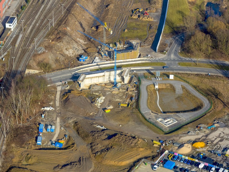 Autobahnverbindung zwischen A44 und Opel-Ring,  Bochum, Ruhrgebiet, Nordrhein-Westfalen, Deutschland