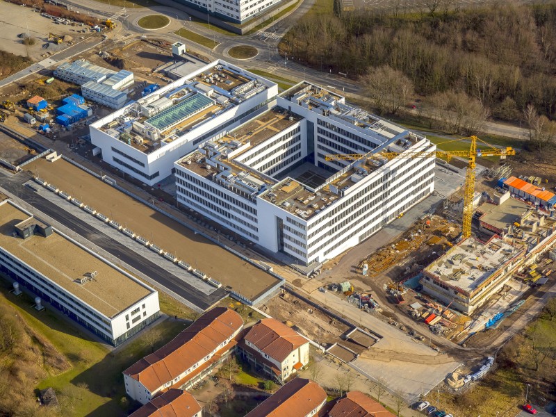 Neubau der Fakultät für Sportwissenschaft am BioMedizinPark, Gesundheitscampus Bochum, Nähe Ruhruniversität,  Bochum, Ruhrgebiet, Nordrhein-Westfalen, Deutschland