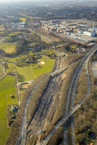 Autobahnverbindung zwischen A44 und Opel-Ring,  Bochum, Ruhrgebiet, Nordrhein-Westfalen, Deutschland