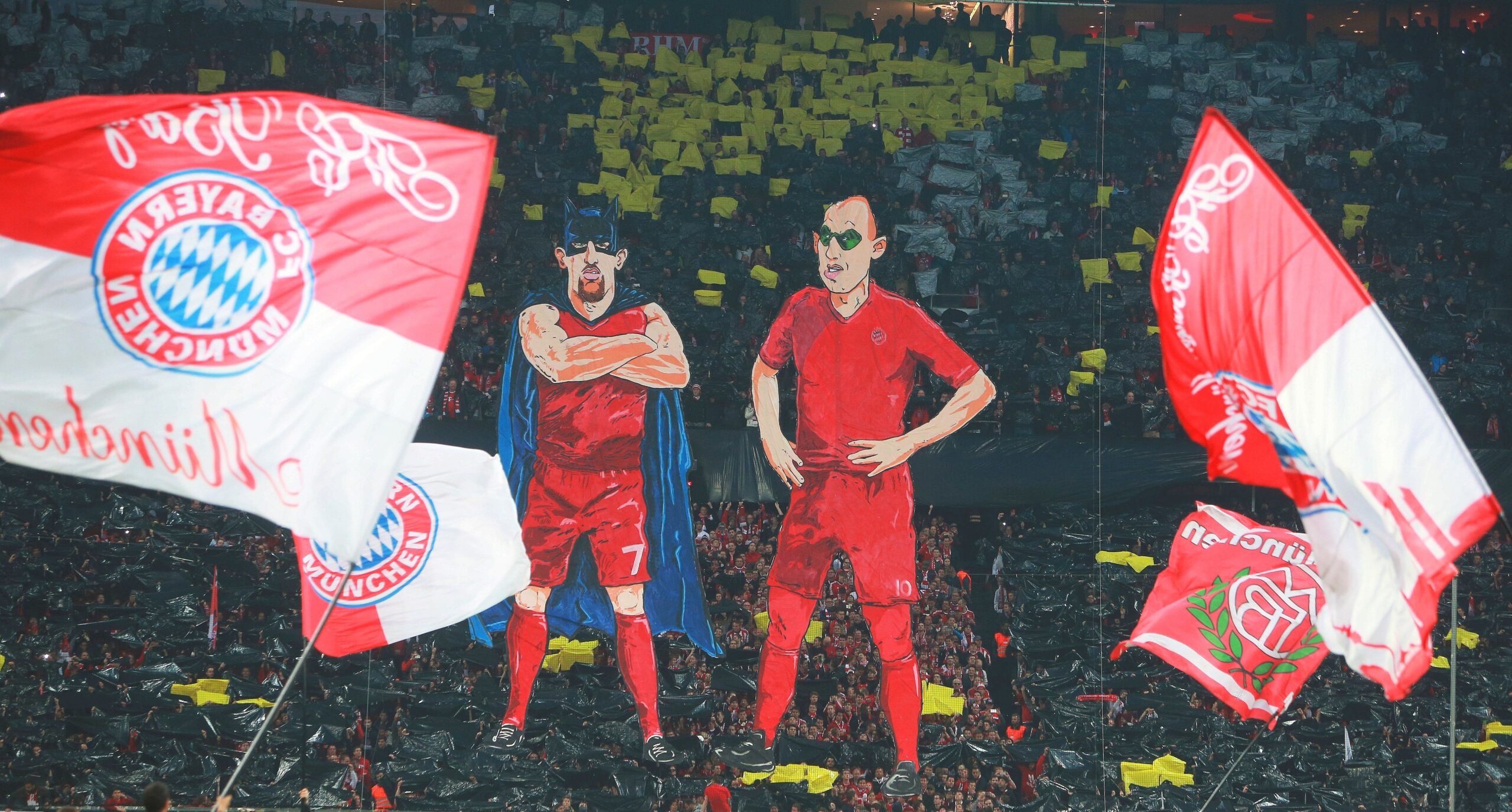 “The Real Badman & Robben” - die Anhänger des Pokal-Titelverteidigers Bayern München hatten für das Halbfinale eine Choreographie vorbereitet, die jedoch in die Kategorie “Gewollt und nicht gekonnt” fiel.