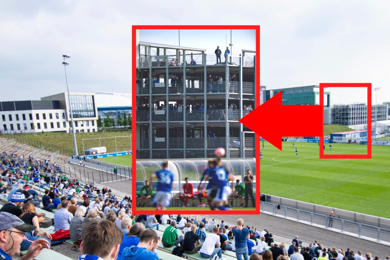 Zahlreiche Fans des FC Schalke 04 verfolgten das Testspiel gegen Lackhausen vom Parkdeck aus.