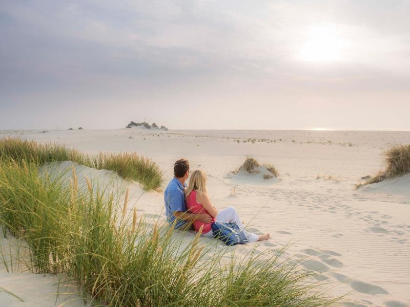 Der Kniep genannte Strand auf Amrum ist besonders breit, er nimmt rund ein Drittel der Inselfläche ein.