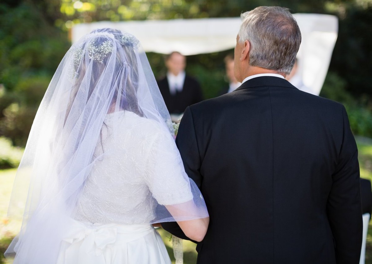 Hochzeit-Braut-Vater