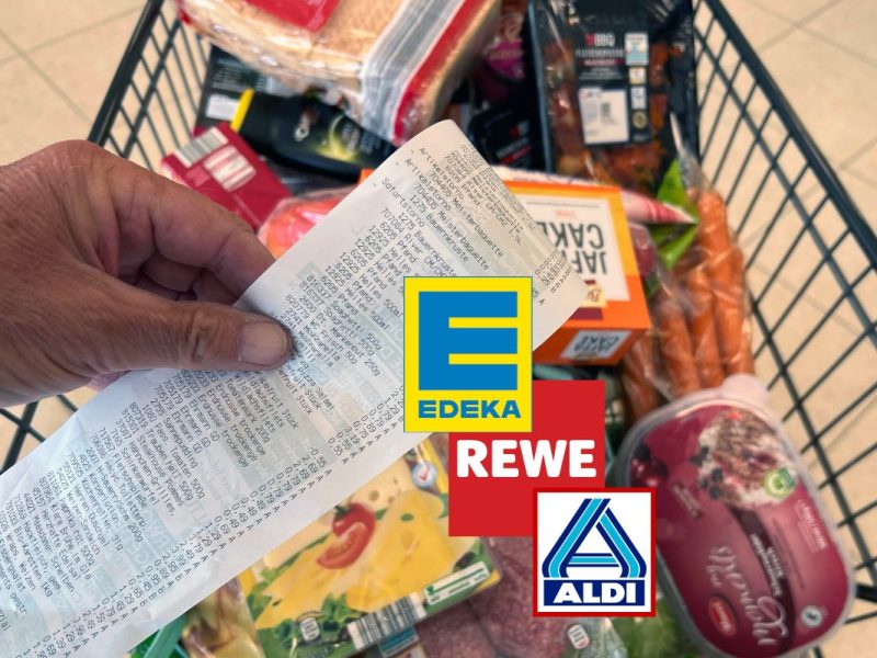 Rewe, Edeka, Aldi: Langer Kassenbon.