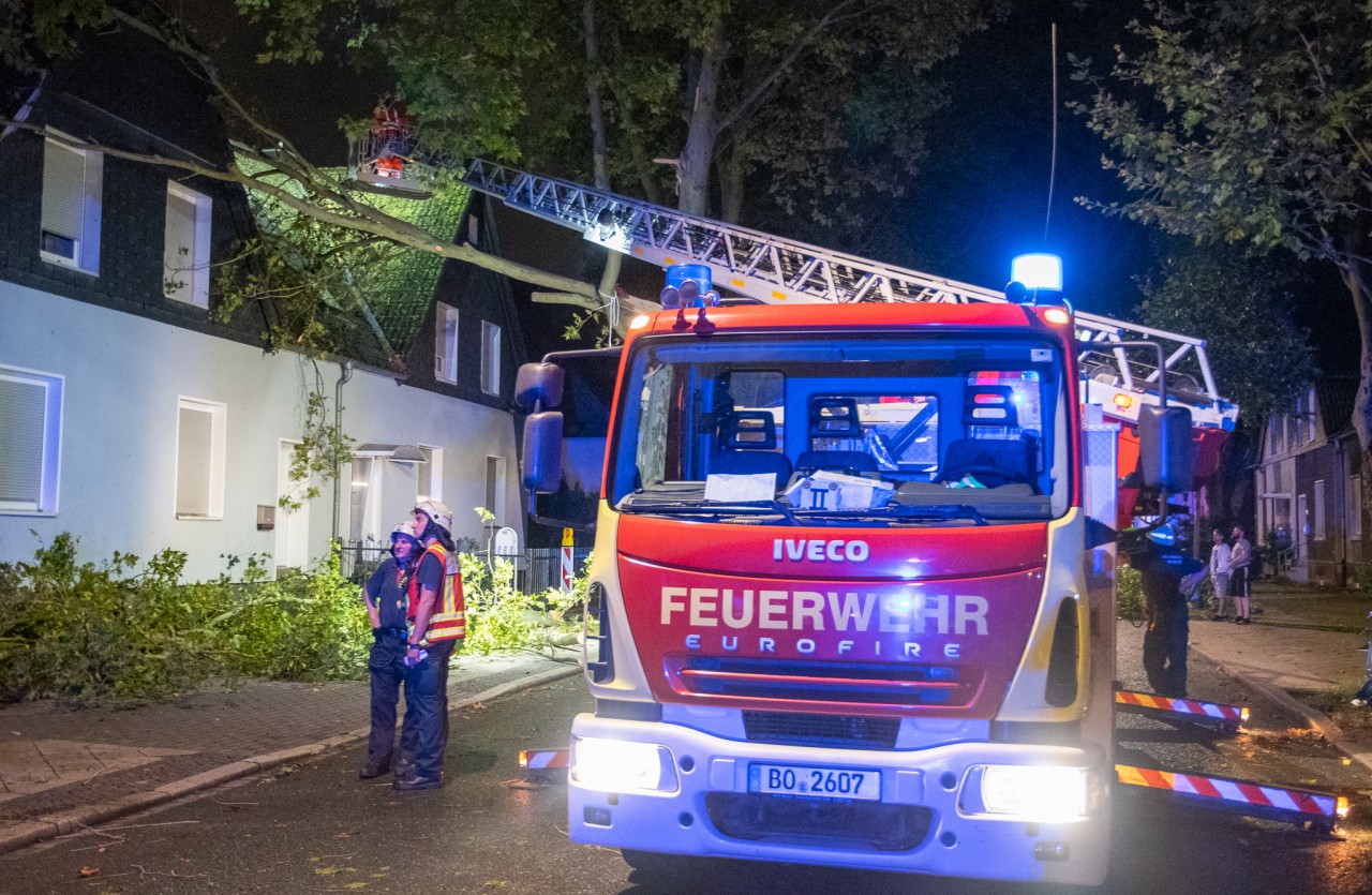 Die Feuerwehren im Ruhrgebiet - hier in Bochum - waren im Dauereinsatz wegen herabgefallener Äste und umgestürzter Bäume. 