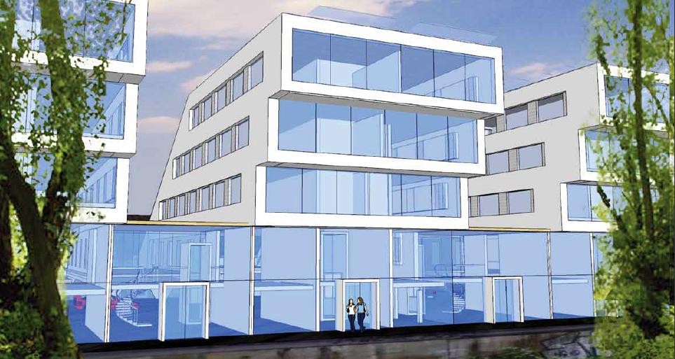 So soll es aussehen — das Neubau-Projekt "Südtribüne" an der Ruhrallee.