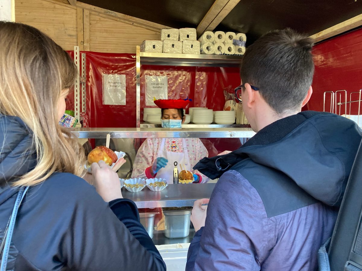 Weihnachtsmarkt Essen: Stand der Peru-Kartoffel